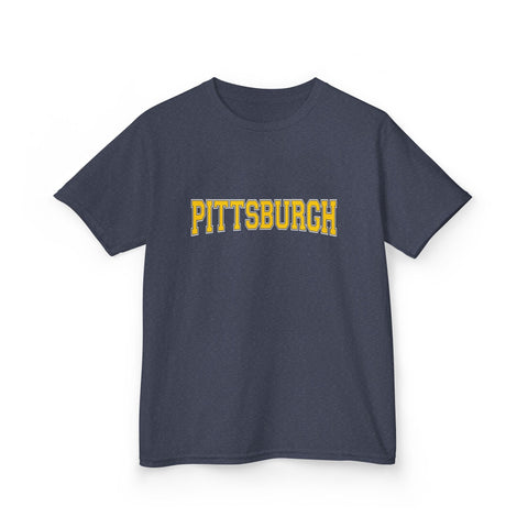 Pittsburgh Varsity Letters Kids Graphic T-Shirt Kids Apparel - YinzerShop
