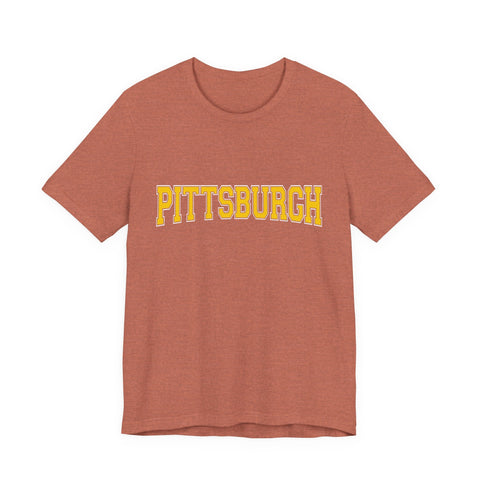Pittsburgh Varsity Letters - Short Sleeve T-Shirt T-Shirt - YinzerShop