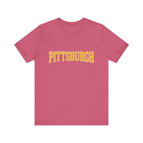 Pittsburgh Varsity Letters - Short Sleeve T-Shirt T-Shirt - YinzerShop