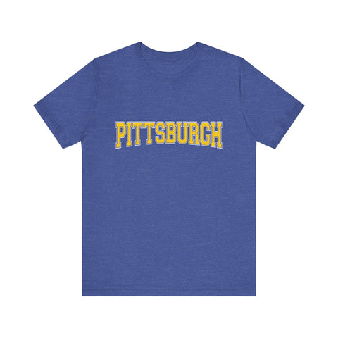 Pittsburgh Varsity Letters - Short Sleeve T-Shirt T-Shirt - YinzerShop