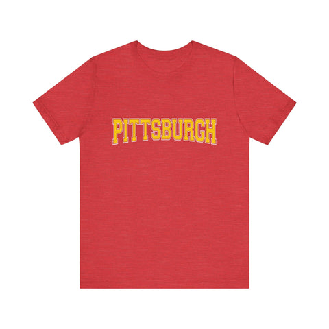 Pittsburgh Varsity Letters - Short Sleeve T-Shirt T-Shirt - YinzerShop