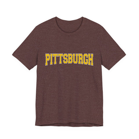 Pittsburgh Varsity Letters - Short Sleeve T-Shirt T-Shirt - YinzerShop