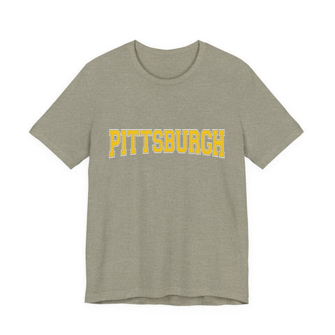 Pittsburgh Varsity Letters - Short Sleeve T-Shirt T-Shirt - YinzerShop