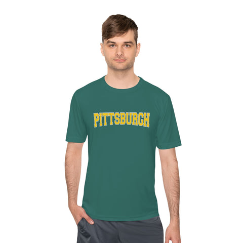 Pittsburgh Varsity Letters - Sport-Tek Unisex Moisture Wicking Tee T-Shirt - YinzerShop