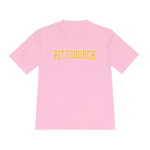 Pittsburgh Varsity Letters - Sport-Tek Unisex Moisture Wicking Tee T-Shirt - YinzerShop