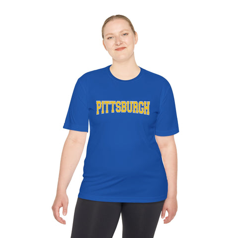 Pittsburgh Varsity Letters - Sport-Tek Unisex Moisture Wicking Tee T-Shirt - YinzerShop