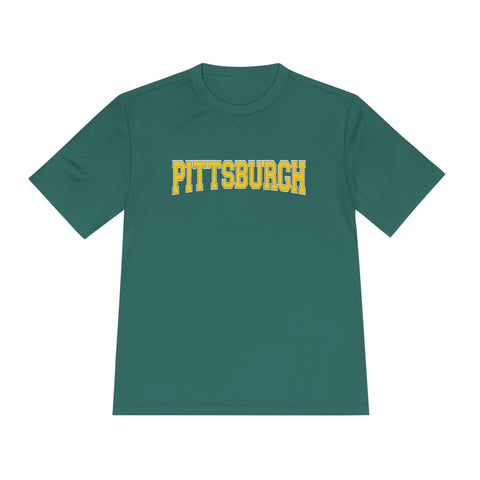 Pittsburgh Varsity Letters - Sport-Tek Unisex Moisture Wicking Tee T-Shirt - YinzerShop