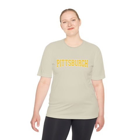 Pittsburgh Varsity Letters - Sport-Tek Unisex Moisture Wicking Tee T-Shirt - YinzerShop