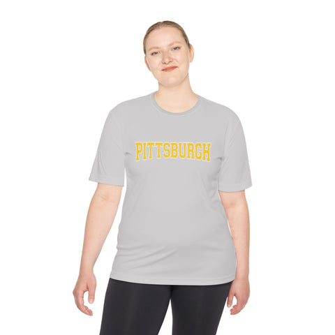 Pittsburgh Varsity Letters - Sport-Tek Unisex Moisture Wicking Tee T-Shirt - YinzerShop