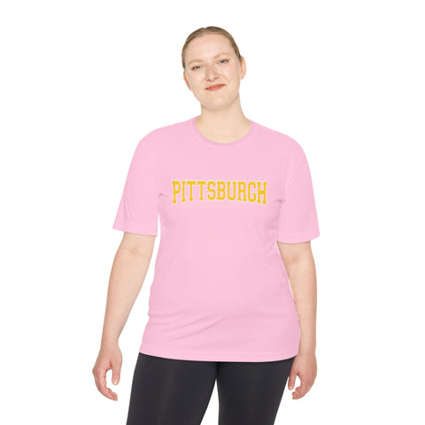 Pittsburgh Varsity Letters - Sport-Tek Unisex Moisture Wicking Tee T-Shirt - YinzerShop