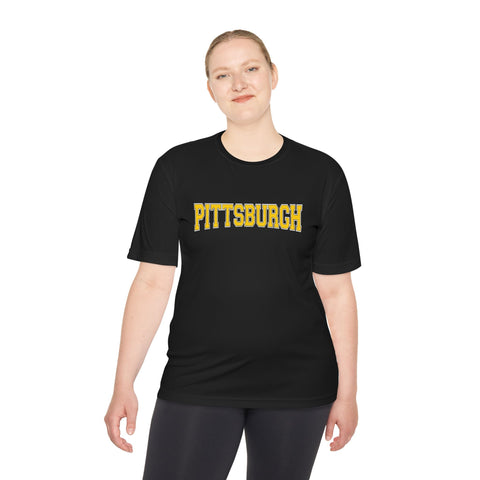 Pittsburgh Varsity Letters - Sport-Tek Unisex Moisture Wicking Tee T-Shirt - YinzerShop