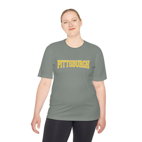 Pittsburgh Varsity Letters - Sport-Tek Unisex Moisture Wicking Tee T-Shirt - YinzerShop