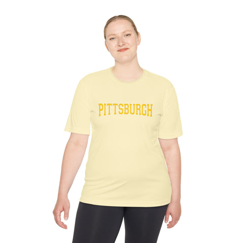Pittsburgh Varsity Letters - Sport-Tek Unisex Moisture Wicking Tee T-Shirt - YinzerShop