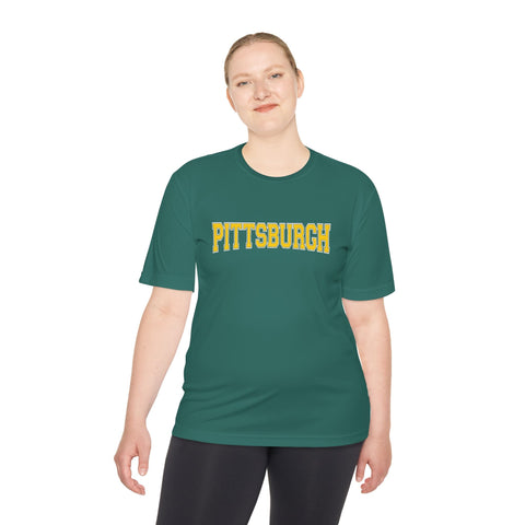 Pittsburgh Varsity Letters - Sport-Tek Unisex Moisture Wicking Tee T-Shirt - YinzerShop
