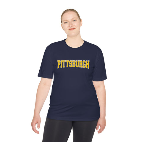 Pittsburgh Varsity Letters - Sport-Tek Unisex Moisture Wicking Tee T-Shirt - YinzerShop