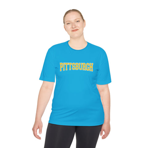 Pittsburgh Varsity Letters - Sport-Tek Unisex Moisture Wicking Tee T-Shirt - YinzerShop