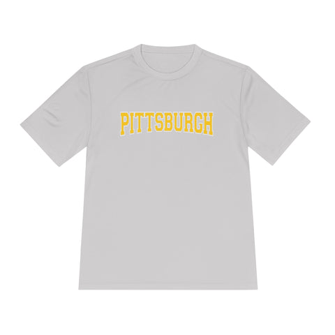 Pittsburgh Varsity Letters - Sport-Tek Unisex Moisture Wicking Tee T-Shirt - YinzerShop