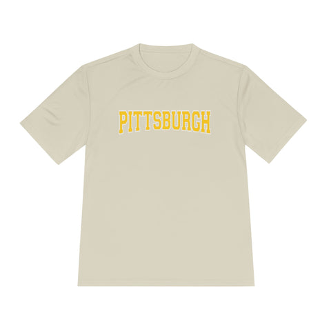 Pittsburgh Varsity Letters - Sport-Tek Unisex Moisture Wicking Tee T-Shirt - YinzerShop