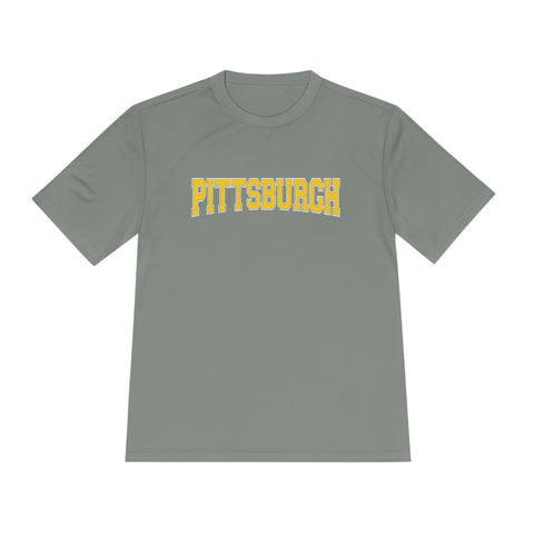 Pittsburgh Varsity Letters - Sport-Tek Unisex Moisture Wicking Tee T-Shirt - YinzerShop
