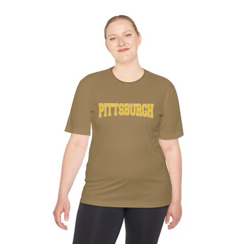 Pittsburgh Varsity Letters - Sport-Tek Unisex Moisture Wicking Tee T-Shirt - YinzerShop