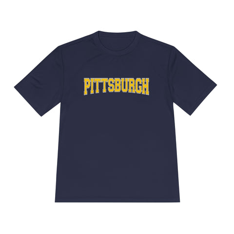 Pittsburgh Varsity Letters - Sport-Tek Unisex Moisture Wicking Tee T-Shirt - YinzerShop