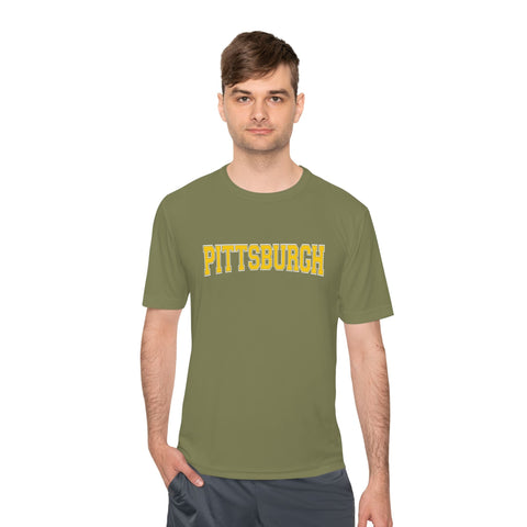 Pittsburgh Varsity Letters - Sport-Tek Unisex Moisture Wicking Tee T-Shirt - YinzerShop