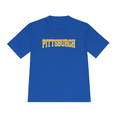 Pittsburgh Varsity Letters - Sport-Tek Unisex Moisture Wicking Tee T-Shirt - YinzerShop