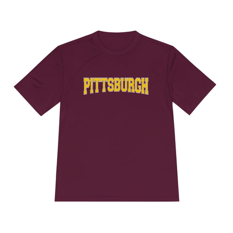 Pittsburgh Varsity Letters - Sport-Tek Unisex Moisture Wicking Tee T-Shirt - YinzerShop