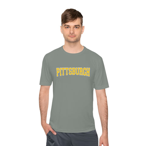 Pittsburgh Varsity Letters - Sport-Tek Unisex Moisture Wicking Tee T-Shirt - YinzerShop