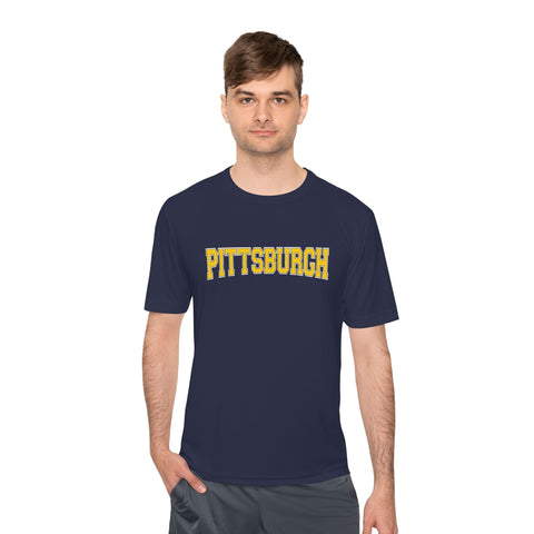 Pittsburgh Varsity Letters - Sport-Tek Unisex Moisture Wicking Tee T-Shirt - YinzerShop