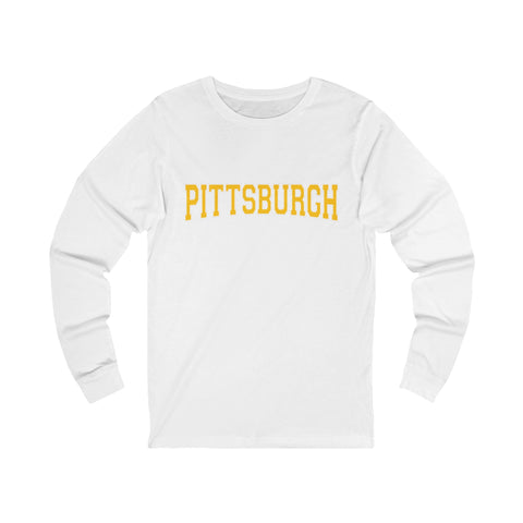 Pittsburgh Varsity Letters Unisex Jersey Long Sleeve Tee Long Sleeve Shirt - YinzerShop