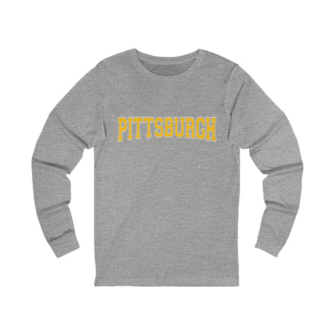 Pittsburgh Varsity Letters Unisex Jersey Long Sleeve Tee Long Sleeve Shirt - YinzerShop