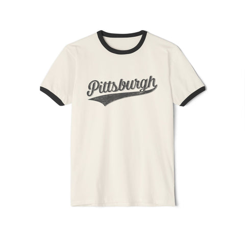 Pittsburgh Varsity Retro Cotton Ringer T-Shirt - Next Level 3604 T-Shirt - YinzerShop