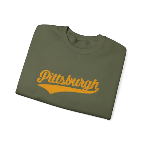 Pittsburgh Varsity Retro Heavy Blend Crewneck Sweatshirt Sweatshirt - YinzerShop