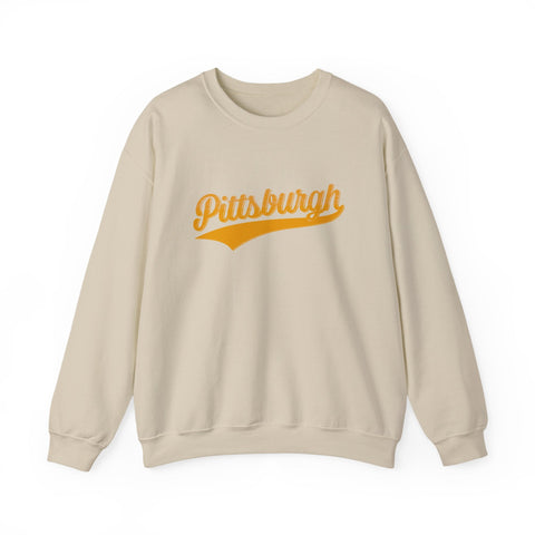 Pittsburgh Varsity Retro Heavy Blend Crewneck Sweatshirt Sweatshirt - YinzerShop