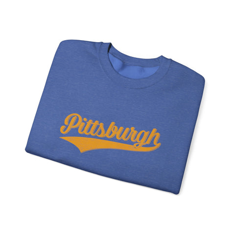 Pittsburgh Varsity Retro Heavy Blend Crewneck Sweatshirt Sweatshirt - YinzerShop