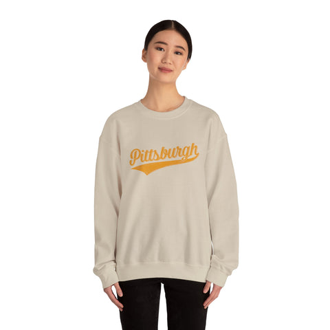 Pittsburgh Varsity Retro Heavy Blend Crewneck Sweatshirt Sweatshirt - YinzerShop