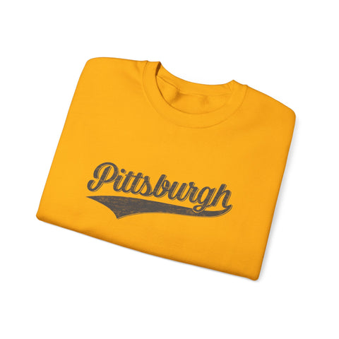 Pittsburgh Varsity Retro Heavy Blend Crewneck Sweatshirt Sweatshirt - YinzerShop