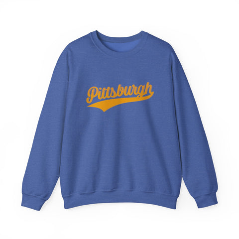 Pittsburgh Varsity Retro Heavy Blend Crewneck Sweatshirt Sweatshirt - YinzerShop