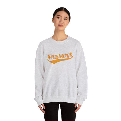 Pittsburgh Varsity Retro Heavy Blend Crewneck Sweatshirt Sweatshirt - YinzerShop