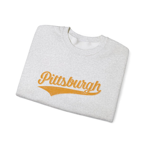 Pittsburgh Varsity Retro Heavy Blend Crewneck Sweatshirt Sweatshirt - YinzerShop