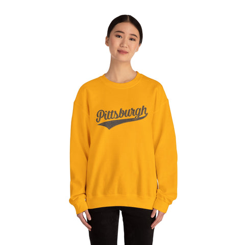 Pittsburgh Varsity Retro Heavy Blend Crewneck Sweatshirt Sweatshirt - YinzerShop