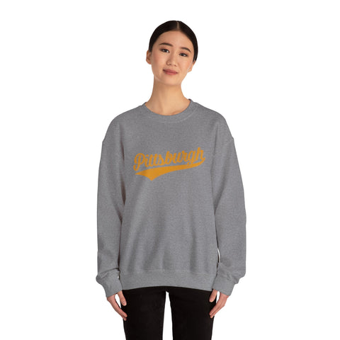 Pittsburgh Varsity Retro Heavy Blend Crewneck Sweatshirt Sweatshirt - YinzerShop