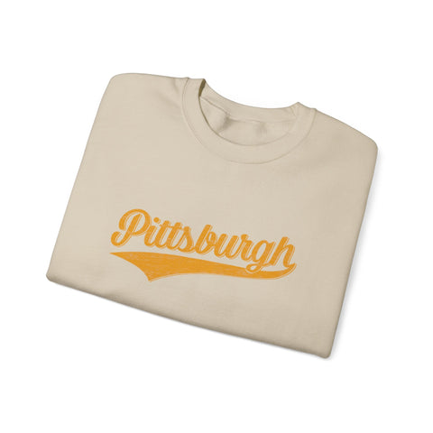 Pittsburgh Varsity Retro Heavy Blend Crewneck Sweatshirt Sweatshirt - YinzerShop