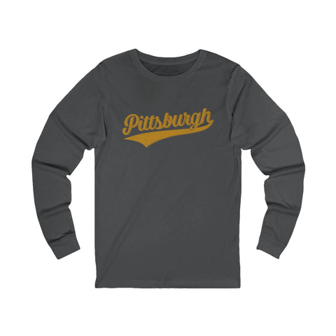 Pittsburgh Varsity Retro Jersey Long Sleeve Tee Shirt Long Sleeve Shirt - YinzerShop