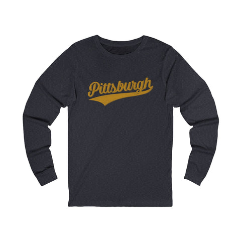 Pittsburgh Varsity Retro Jersey Long Sleeve Tee Shirt Long Sleeve Shirt - YinzerShop