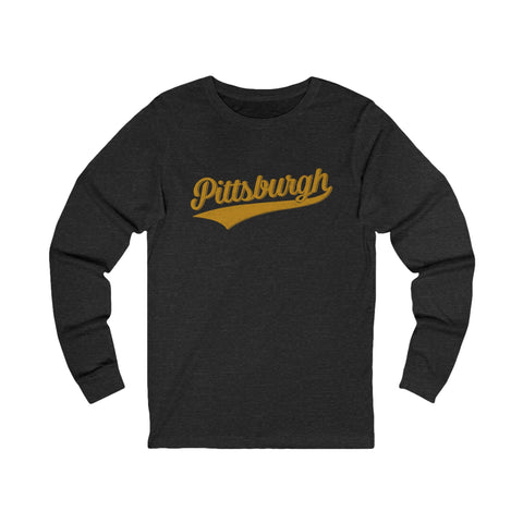 Pittsburgh Varsity Retro Jersey Long Sleeve Tee Shirt Long Sleeve Shirt - YinzerShop