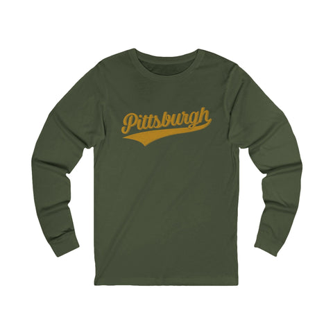 Pittsburgh Varsity Retro Jersey Long Sleeve Tee Shirt Long Sleeve Shirt - YinzerShop