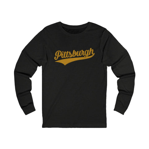 Pittsburgh Varsity Retro Jersey Long Sleeve Tee Shirt Long Sleeve Shirt - YinzerShop