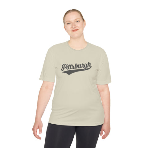 Pittsburgh Varsity Retro Moisture Wicking T-shirt - Sport-Tek ST350 T-Shirt - YinzerShop